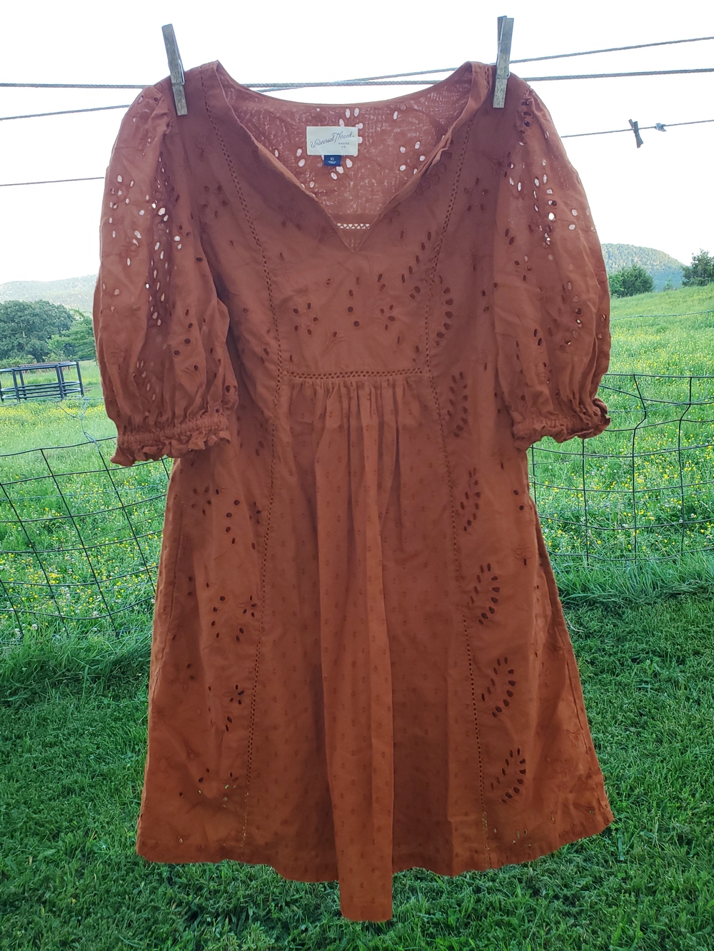 Universal Thread Rust Eyelet Midi Dress